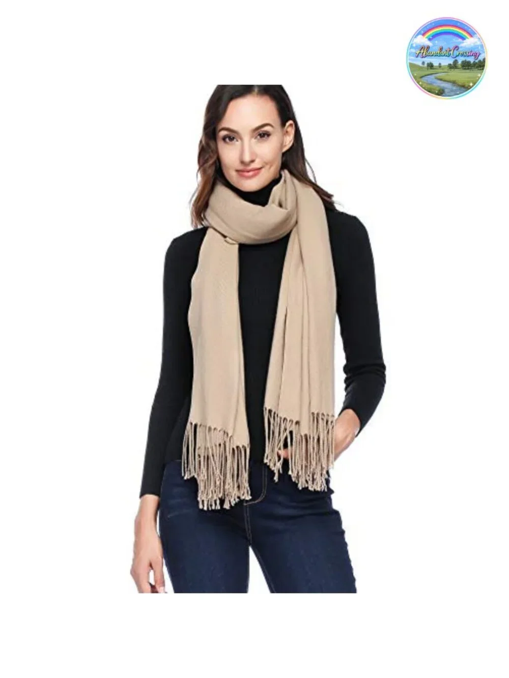 Wool Pashmina Shawl Wrap Soft Winter Warm Scarf for Women